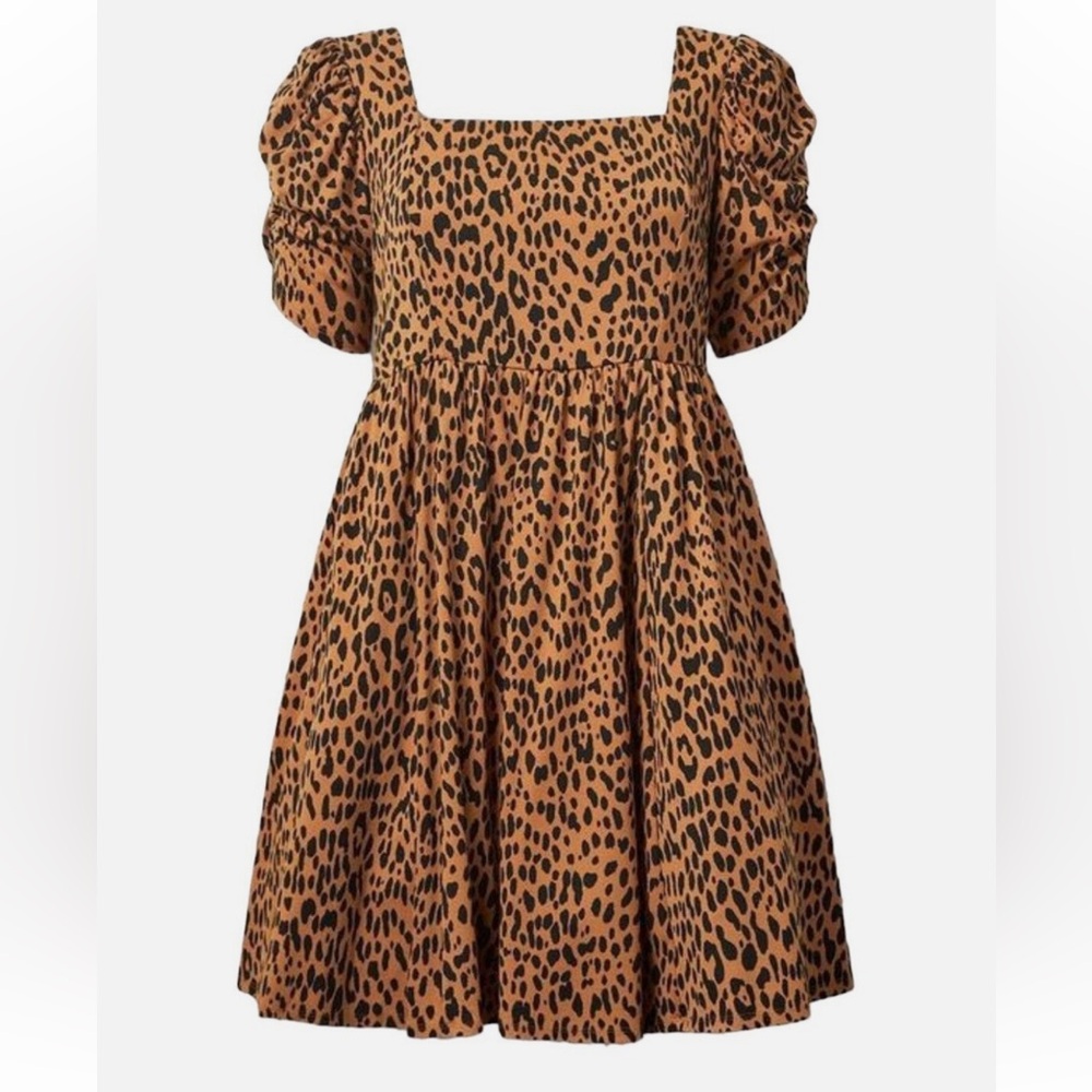 NWT Betsey Johnson x Torrid Mini Puff Sleeve Skater Dress Animal Print Size 3X - Picture 3 of 10